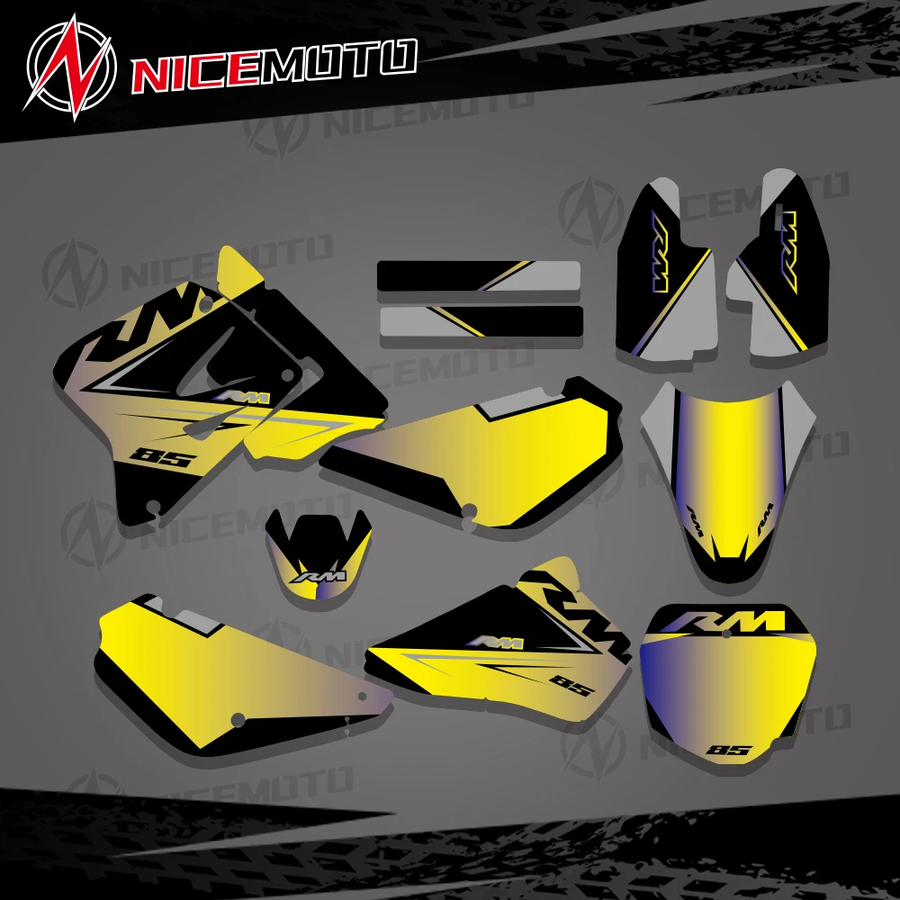 NICEMOTO For Suzuki 85 RM 2018-2001 Stickers Decals Graphics kits For Suzuki RM85 2001-2009  2010 2011 2012 2016 2017 2018 RM 85