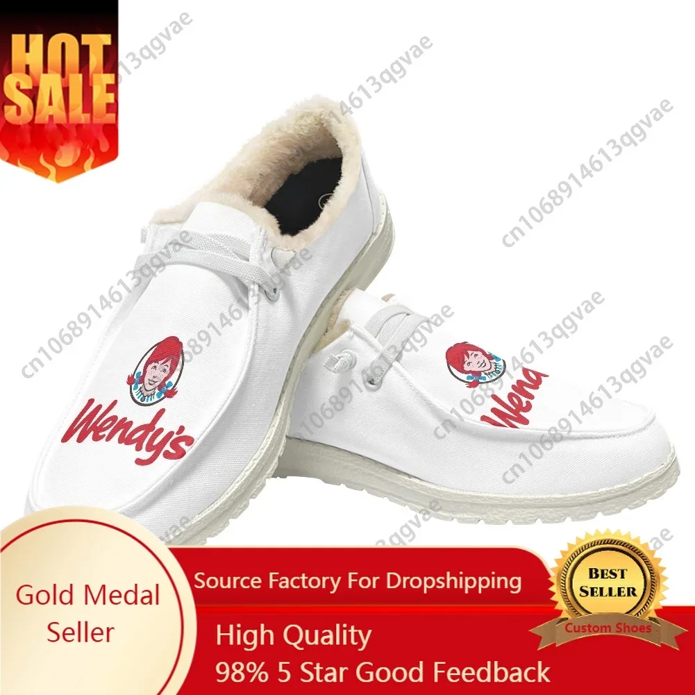 

New Wendys Fast Food Restaurant Logo Casual Shoes Plush Flat Shoe Men Woman Breathable Outdoor Lightweight Footwear Custom Shoe