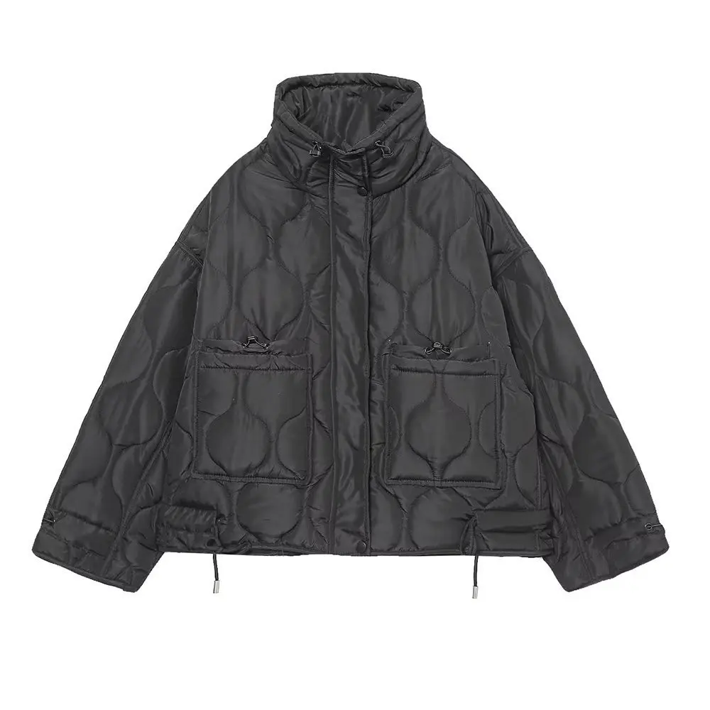 

Women's Y2K Street Fashion Cotton-Padded Jacket Stand Collar Urban Leisure Coat Spring European American Style