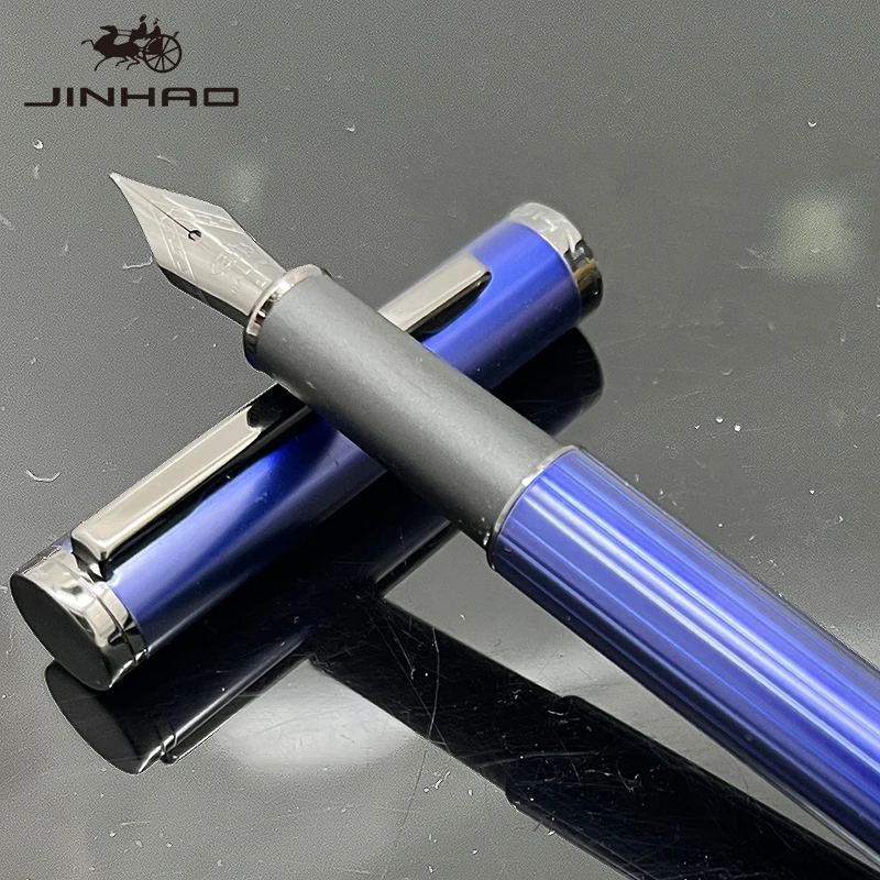 Premium New Jinhao 88 Füllfederhalter aus Metall und Messing, extra feine Spitze, EF-Tintenstifte, Blau/Rot/Schwarz, 1 Stück – ideal für Büro-Schreibzubehör – Detail 4
