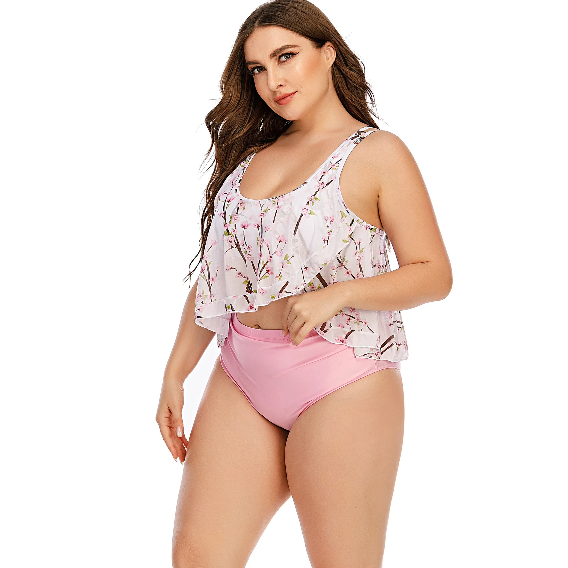 2022 Hot Sale Plus Size Floral Print Swimsuit Bikini Beachwear For Women Wholesale China