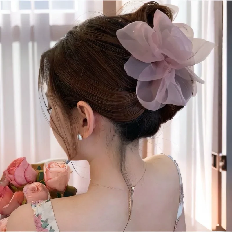 Épingle à cheveux à nœud en Tulle pour femmes à la mode, accessoires pour cheveux quotidiens/fête élégants