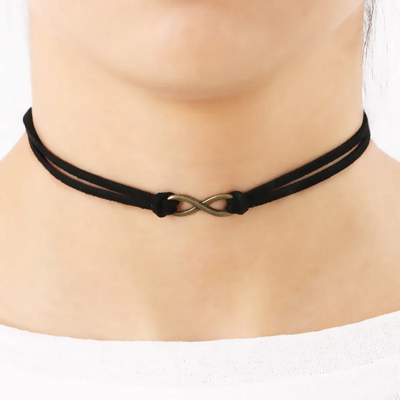 Double Layer Choker for Women Fashion Clover Infinity Necklace Clavicle Lady Jewelry Accessories Girl Gift