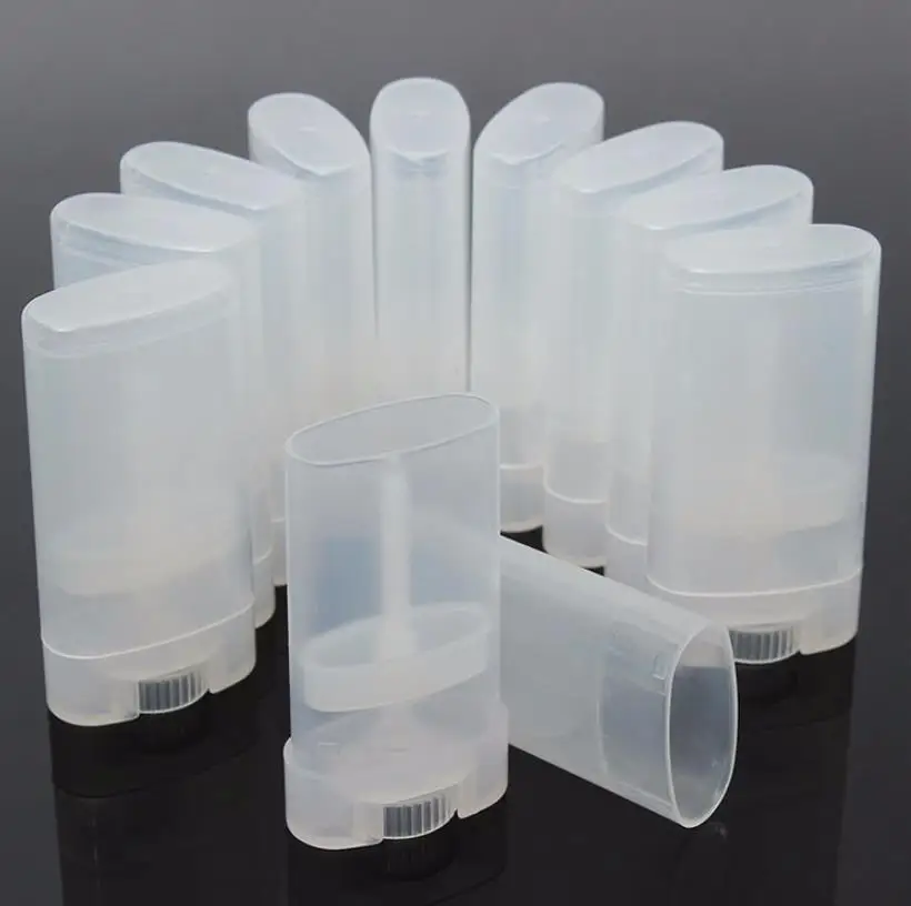 

Portable DIY 15ml Plastic Empty Oval Deodorant Stick Containers Bottle 15g Clear White Fashion Lip Balm Lipstick Tubes ni94
