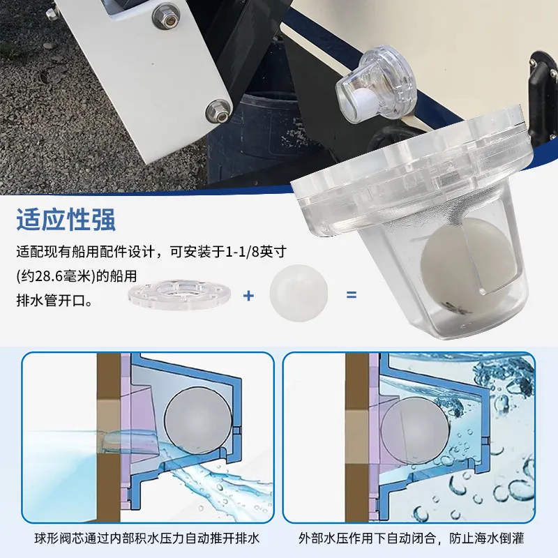 Marine drain valve drain port yacht bilge drain port sewage outlet accessories