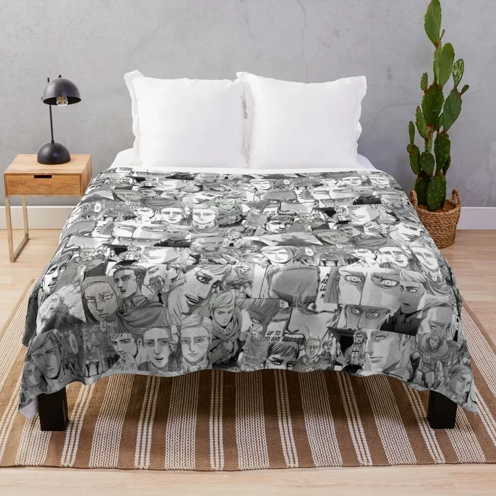 

Erwin Smith Manga Panels Throw Blanket Foldable Soft Warm Blanket for Outdoor Use