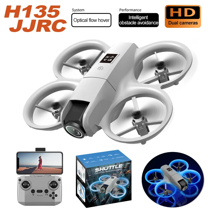 

New Drones H135 4K Professional HD Dual Camera 5G WIFI Optical Flow Hover Obstacle Avoidance FPV Drone Foldable Quadcopter Toys