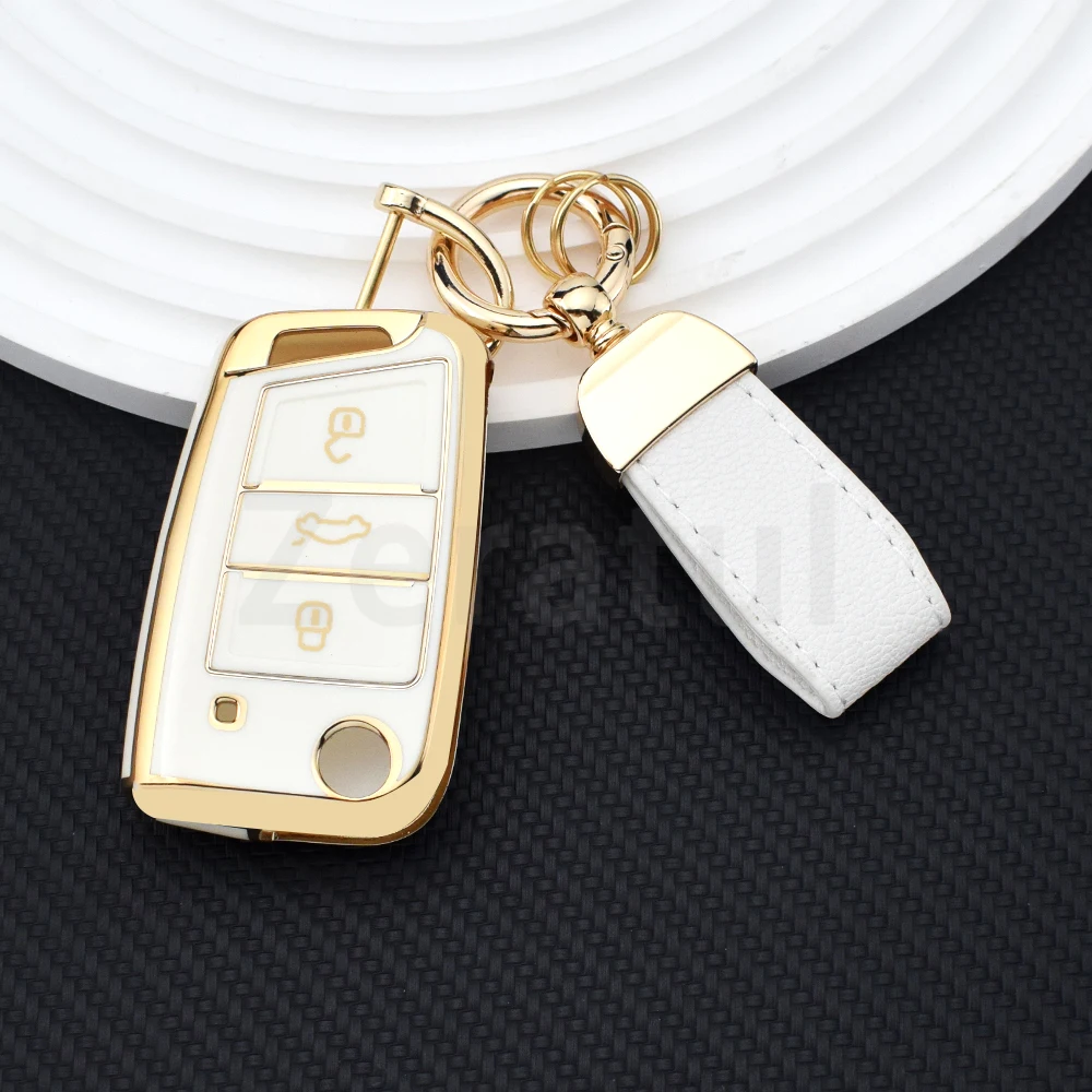 

Автомобильный складной чехол для ключей из ТПУ для VW Volkswagen MK7 GTI 7 Golf 7 Golf R Skoda Octavia A7 SEAT, чехол-держатель, защитный чехол