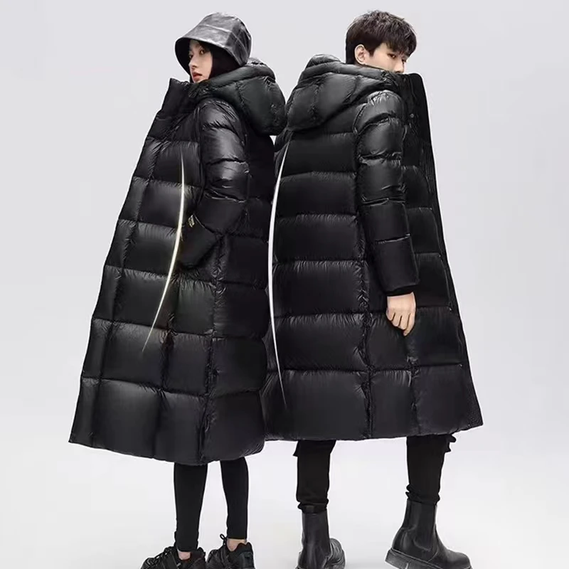 Winter Men Women Down Jacket High Quality Thicken Thermal Coat Hooded Long Puffer Coats Outwear High-End Down Parkas