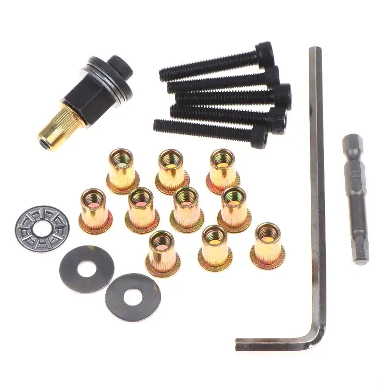 Hot M3 M4 M5 M6 M8 M10 M12 Hand Rivet Nut Tool Kit Threaded Insert Nutsert Set With Mandrels For Automotive Furniture Repair
