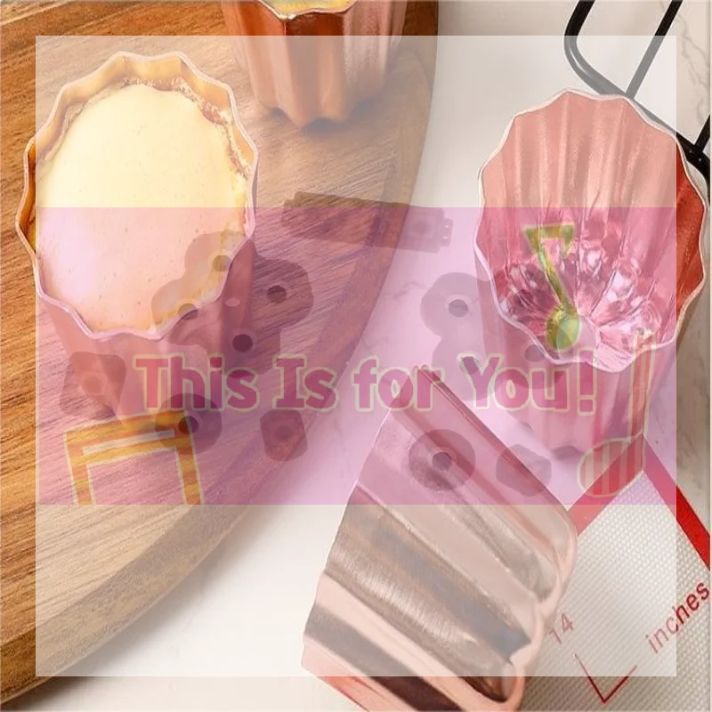 

【MA】Nonstick Rose Gold Cannele Molds With Food Safe Coating Easy Release Perfect For Home Dessert Baking