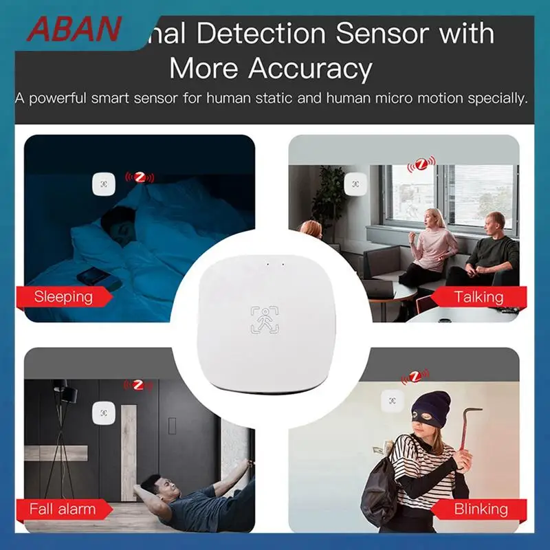 ABAN 5X Tuya Zigbee Mmwave 人間存在センサー輝度マイクロ波レーダー検出 PIR モーションセンサー壁マウント