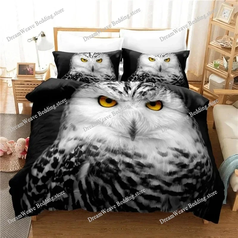 

Dropshipping Bedding Set Lifelike Animal Owl Housse De Couette Dekbedovertrek Bedlinen Bed Cover Set Pillowcases Luxury Gift