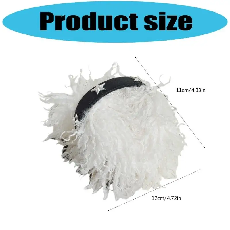 652F Strukturierte Fleece-Ohrabdeckungen, faltbarer Rahmen mit böhmischen Fransen und kantigem Metallic-Sterndetail, trendiges