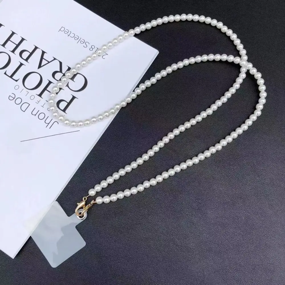 

Anti Loss Pearl Crossbody Mobile Phone Chain Gold/silver Buckle 8MM Pearl Pearl Crossbody Cellphone Lanyard Universal
