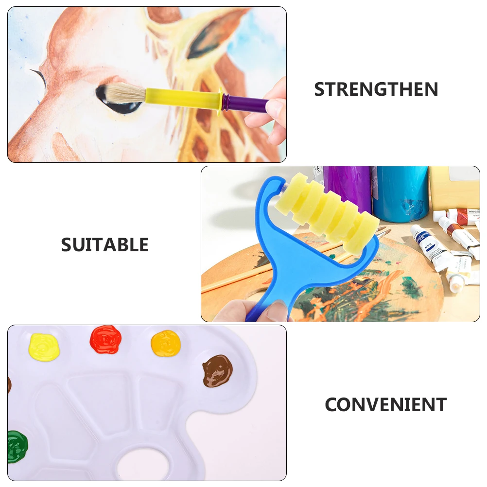 25 Pcs Painting Set Sponge Brushes Color Bowl Sponge Painting Brush DIY Craft Tools Toddlers Creativity Storage