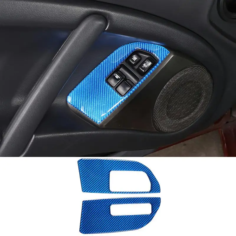 

For Mitsubishi Eclipse 2006-2011 Soft Carbon Fibre Car Glass Lift Switch Button Frame Sticker Car Interior Accessories