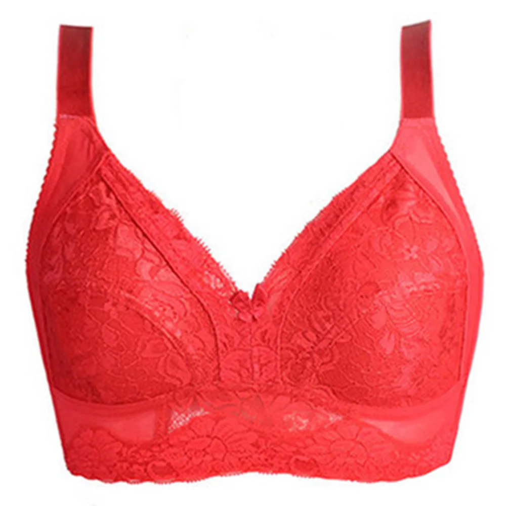 Bra Ukuran Besar Cup Penuh Wanita Bra Katun Tidak Berbantalan Bra Berenda Tanpa Garis Bra Minimizer Nirkabel Lingerie BH