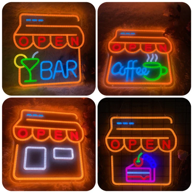 comercial open led neon lights brilho ajustavel decoracao de parede neon personalizado bolo cafe bar presentes de ferias 01