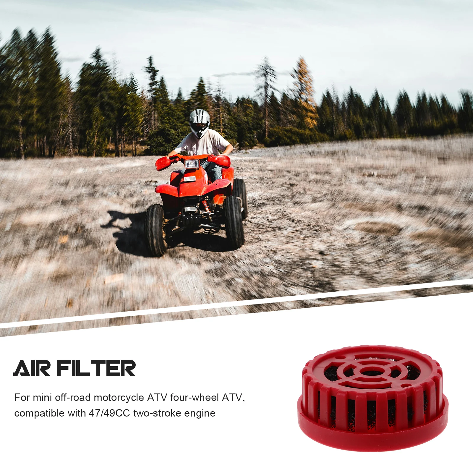 

Воздушный фильтр для двухтактного двигателя 47/49 куб.см, замена мотоцикла для квадроцикла, прочная высокоэффективная фильтрация, совместимая с