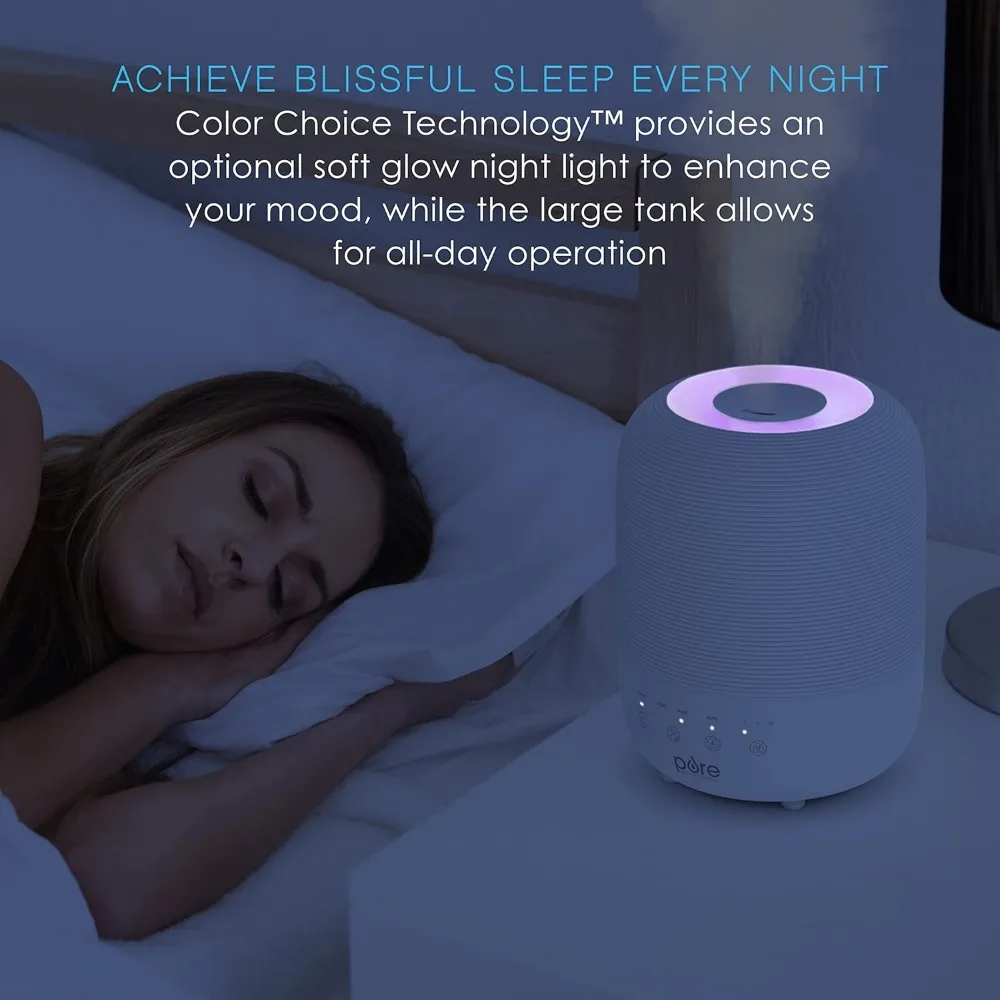 HUME™ Sense Top Fill Humidifier - Patented Magnetic Suspension, Auto Mode Humidity Sensor, 3 Mist Settings 3