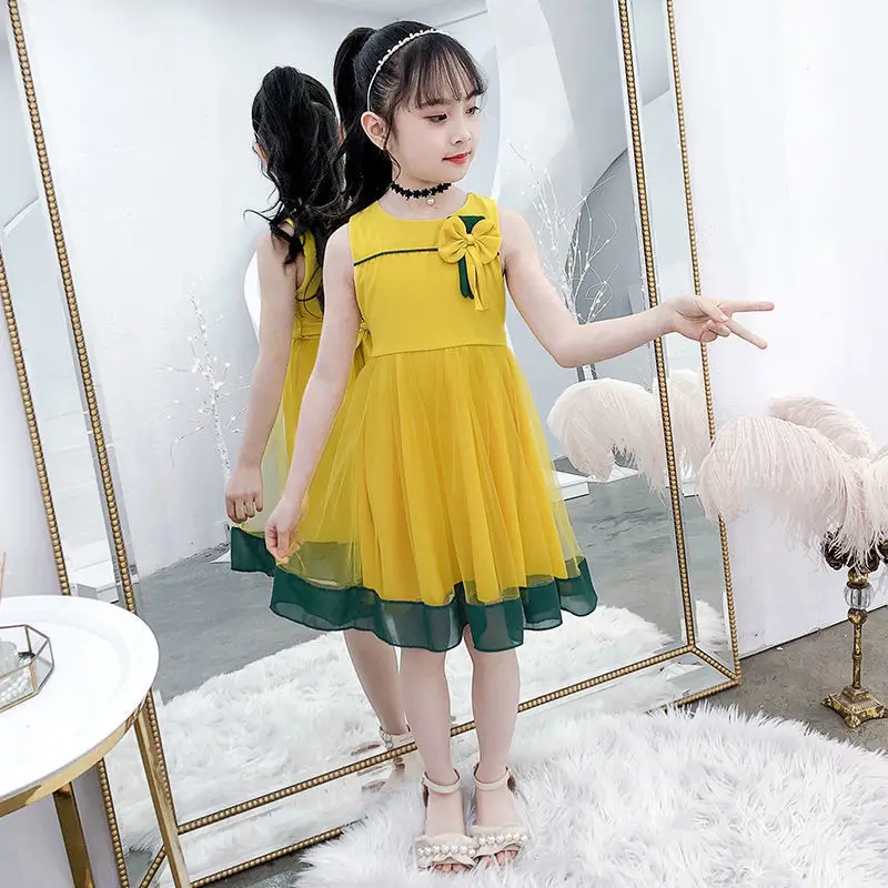 Summer Girl Dress Party 11 Children\'s Clothing 7 Splicing Elegant Casual Princess Dresses 2 3 4 To 12 Year Girls 10 Kids Clothes