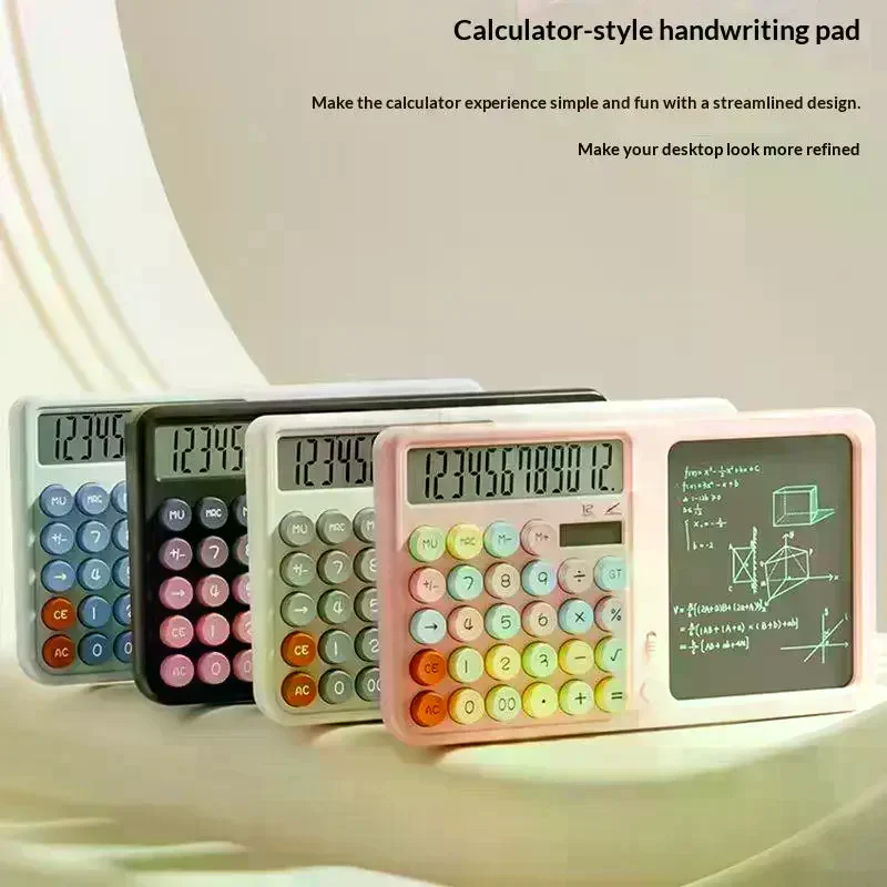 With Handwriting Pad For Student 12 Digits Big Display Screen Dual Power Colorful Large-Screen Calculator Calculator