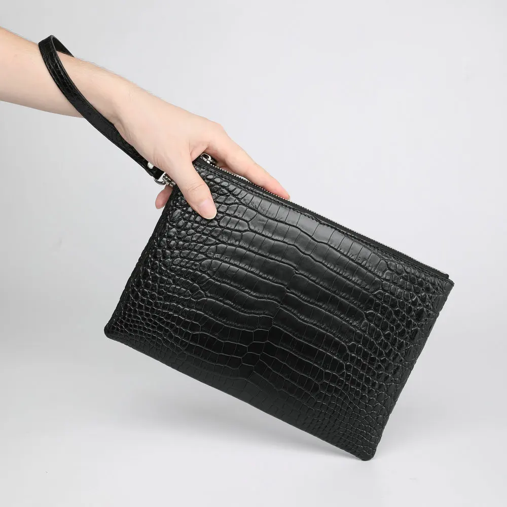 2025 New Crocodile Belly Clutch Bag Genuine Leather Large Capacity Men's Envelope Bag  Business Leisure Clutch Wallet For Man 45