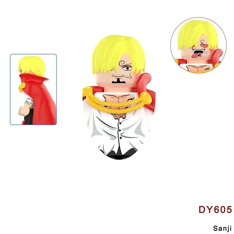 Dy613 dy621 dy623 dy634 animação luffy tony chopper sanji ace brinquedo tijolos montagem boneca blocos de construção presente aniversário