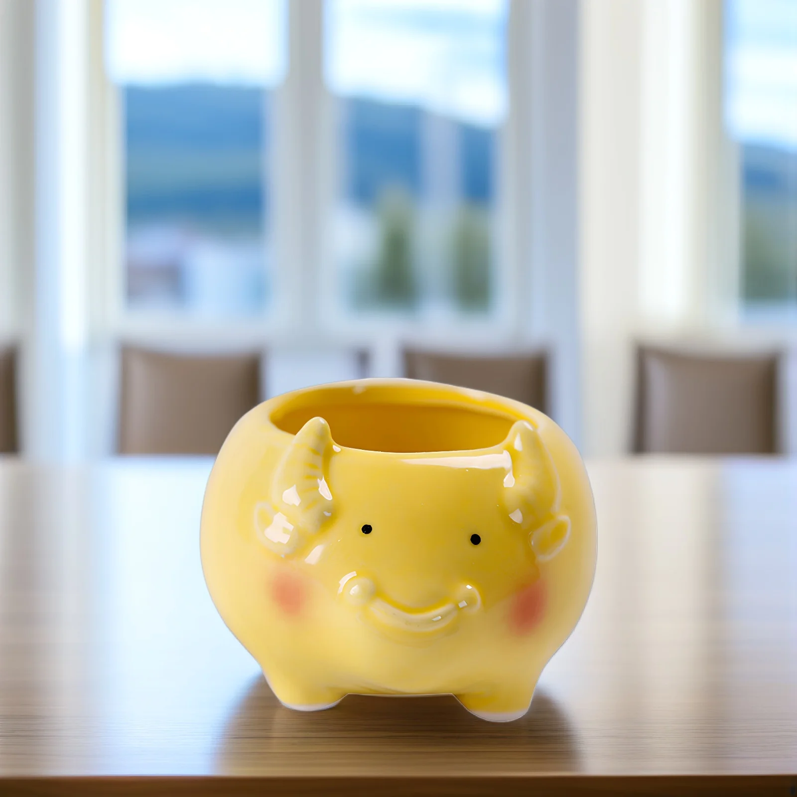 

4 Pcs Plant Pot Ceramic Flowerpot Planter Desk Planters for Indoor Plants Yellow Succulent Pots Bride
