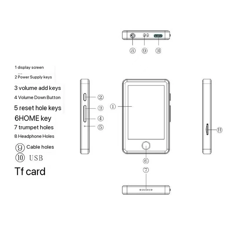 مشغل MP3 محمول مشغل موسيقى شاشة حبر قارئ الكتب الإلكترونية قاموس 2.8 بوصة يعمل باللمس راديو بلوتوث رقمي Car-ABWO #4