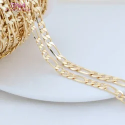 1 Meter 4.5MM 14K Gold Color Plated Brass Chain For Jewelry Making DIY Necklace Bracelets Chain Spool Jewelry Making Supplies