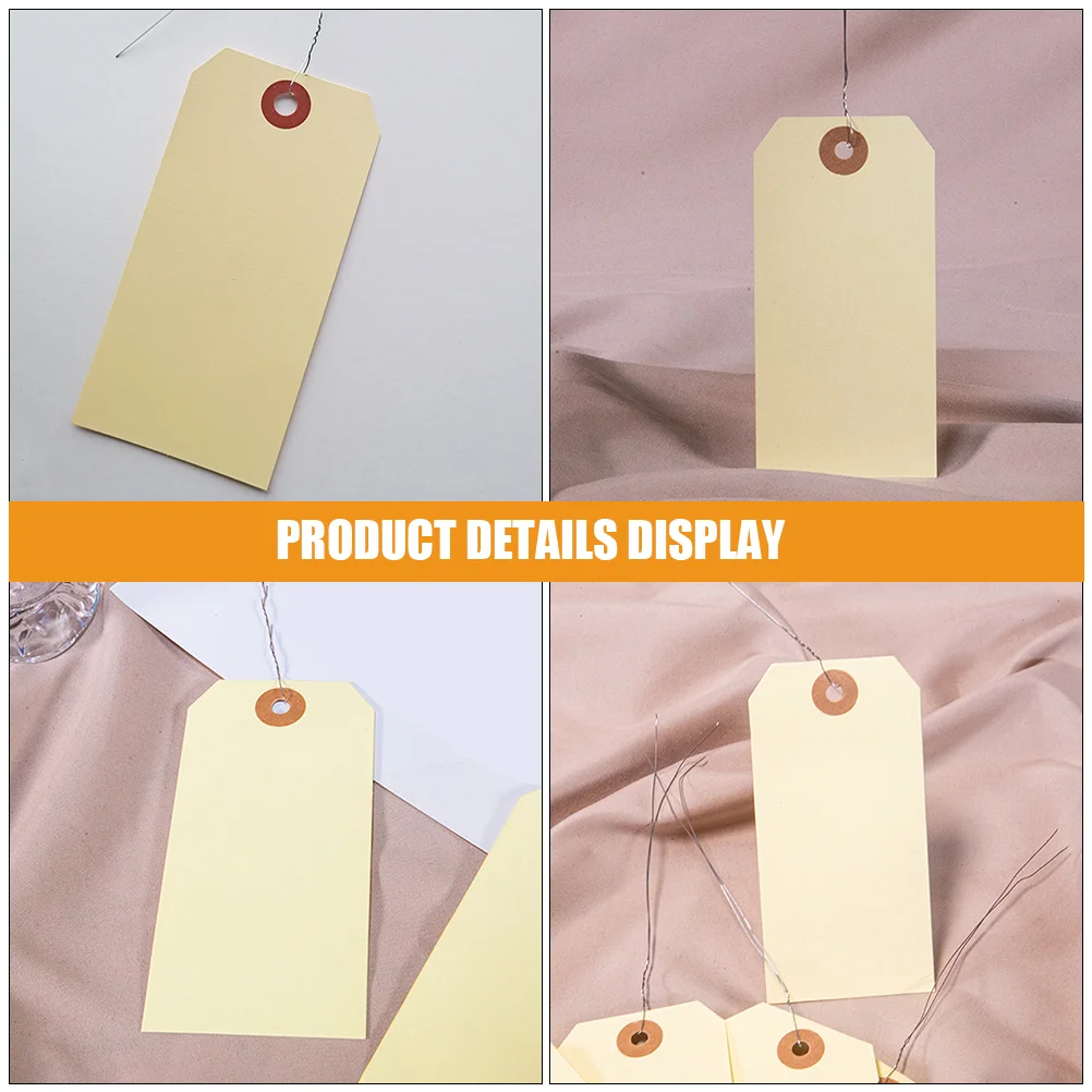 50 Pcs Blank Manilla Shipping Tags Manila for Packaging Label with Eyelets Electric Wire Beige