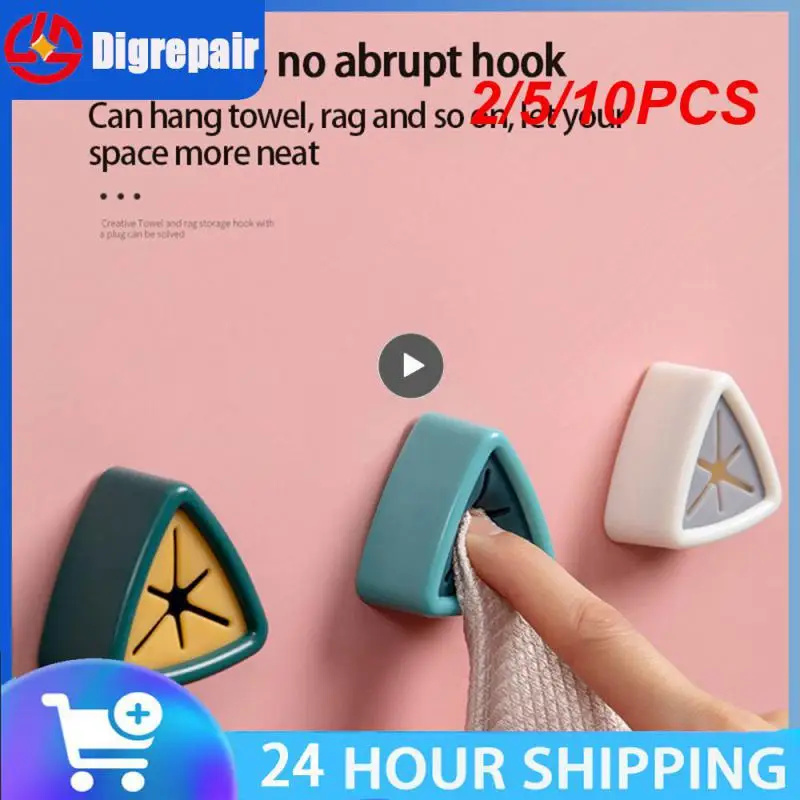 2/5/10PCS Towel Holder Towel Storage Racks Hanger Adhesive Towels Storage Wash Cloth Clip Sucker Wall Window Bathroom Kitchen