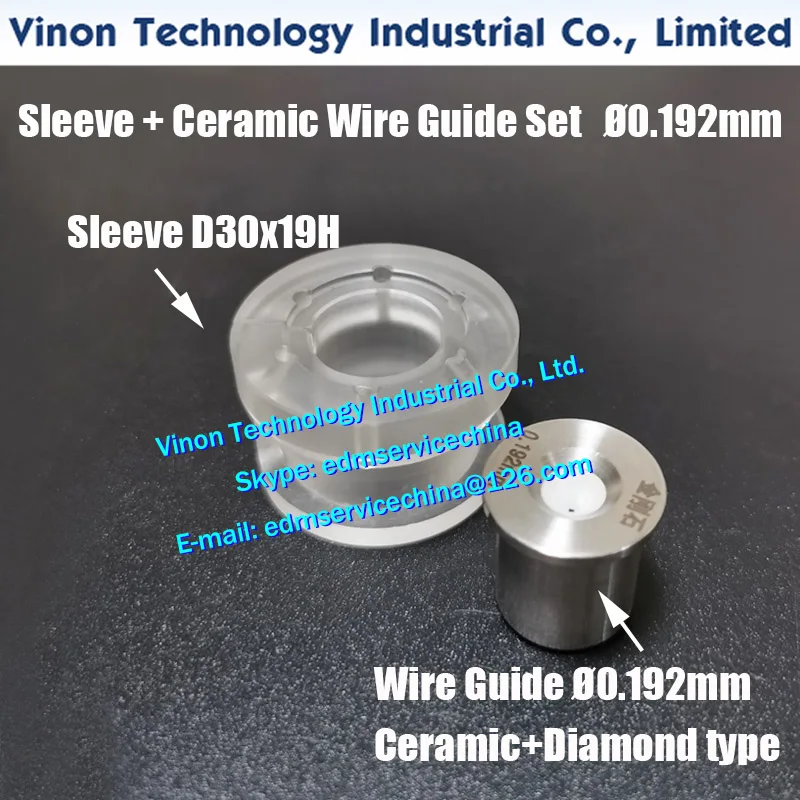 Sleeve+Wire Guide (Ceramic+Diamond) Set Ø0.192 /Ø0.195 /Ø0.215mm EDM Parts for Agie Medium Speed Wire Cutting ACT Spark Machines