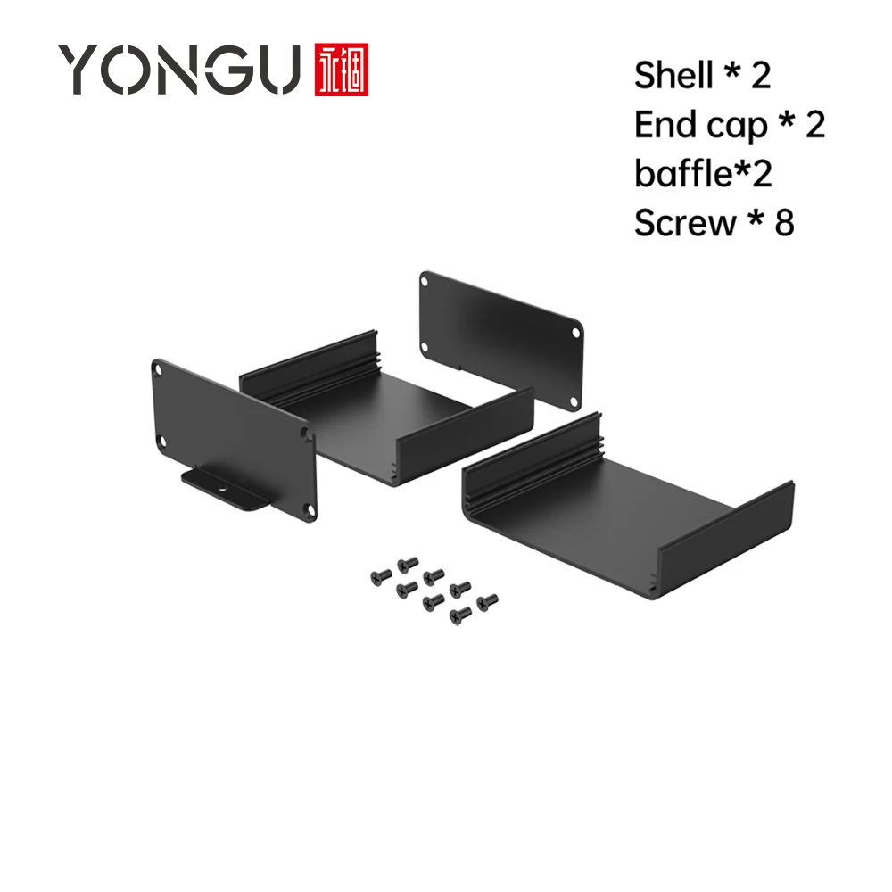 Metal Safe Battery Box CNC Milling Machine Components Housing Aluminum Split Type Electronic Instrument Enclosure H10 88*38MM