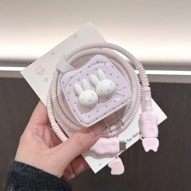 New Kawaii Miffy Rabbit Charging Protective Cover Suitable for IPhone Pro Fast Charging 20W 40W Data Cable Anti Break IPad view 4