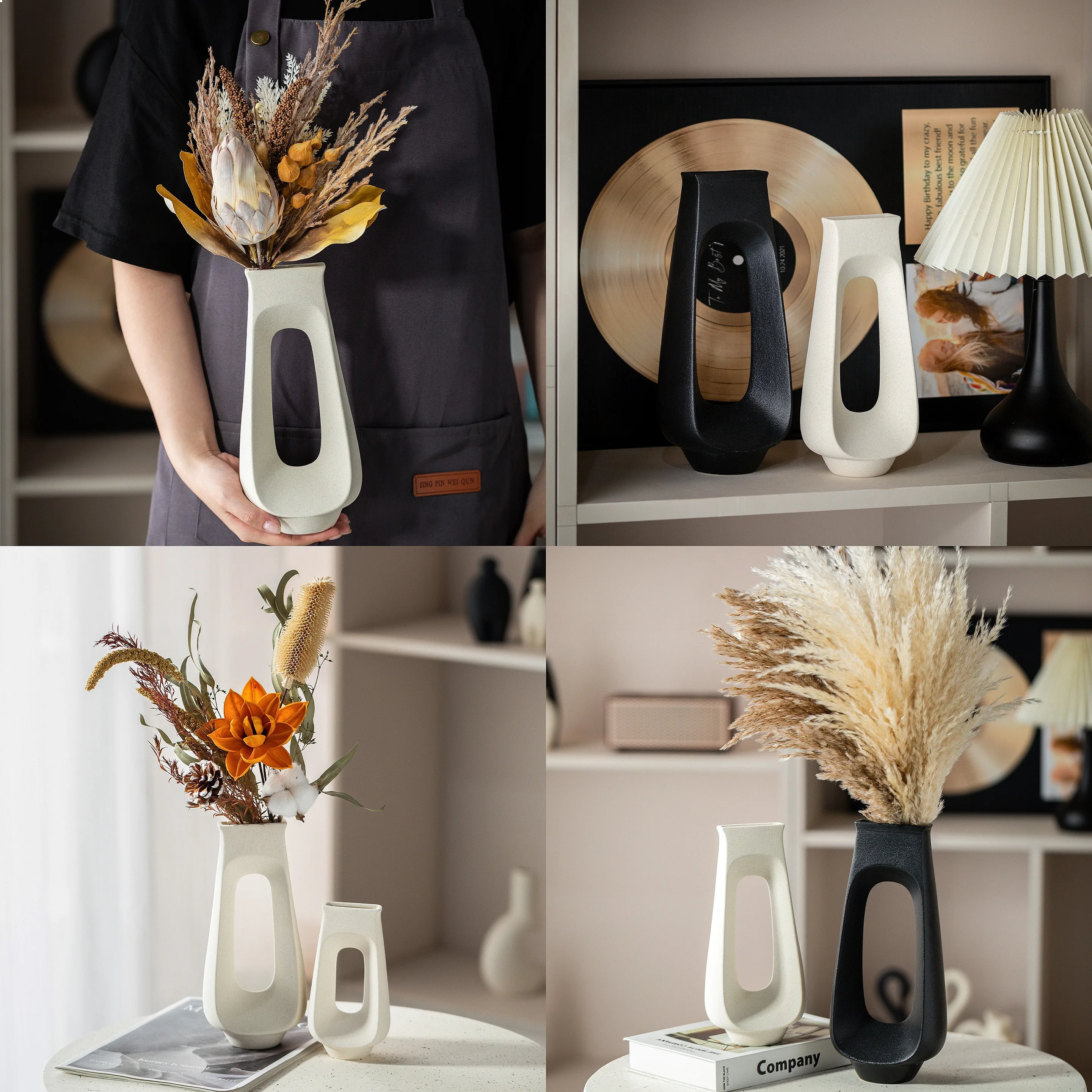 Creative Desktop Vase for Home Office Living Room Wedding Floral Decoration Modern Art