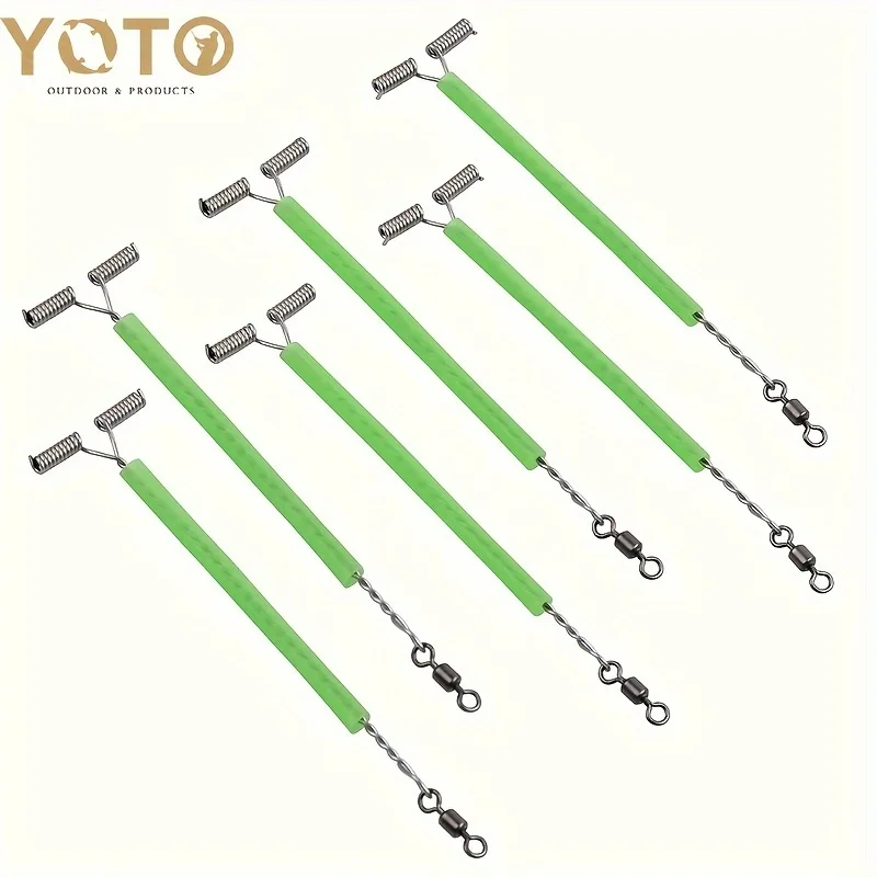 YOTO Aparejos de pesca en T con tubos luminiscentes y giratorios
