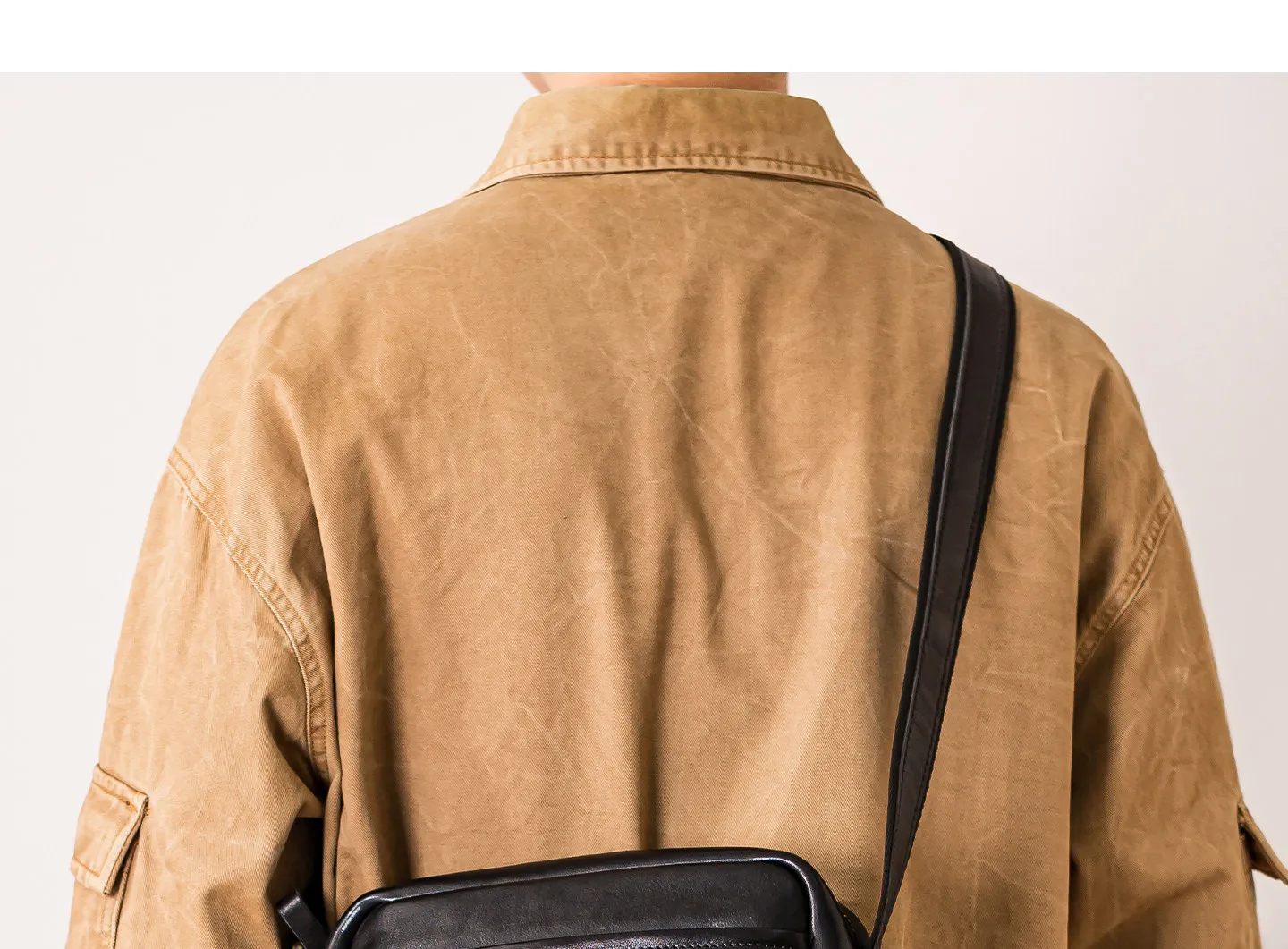 Vintage Luxus handgefertigte Umhängetasche aus erstklassigem Rindsleder für Herren, Arbeits-Umhängetasche, Wochenend- und Reisetasche, Designer-Echtleder-Messenger-Tasche in Schwarz. – Detail 9