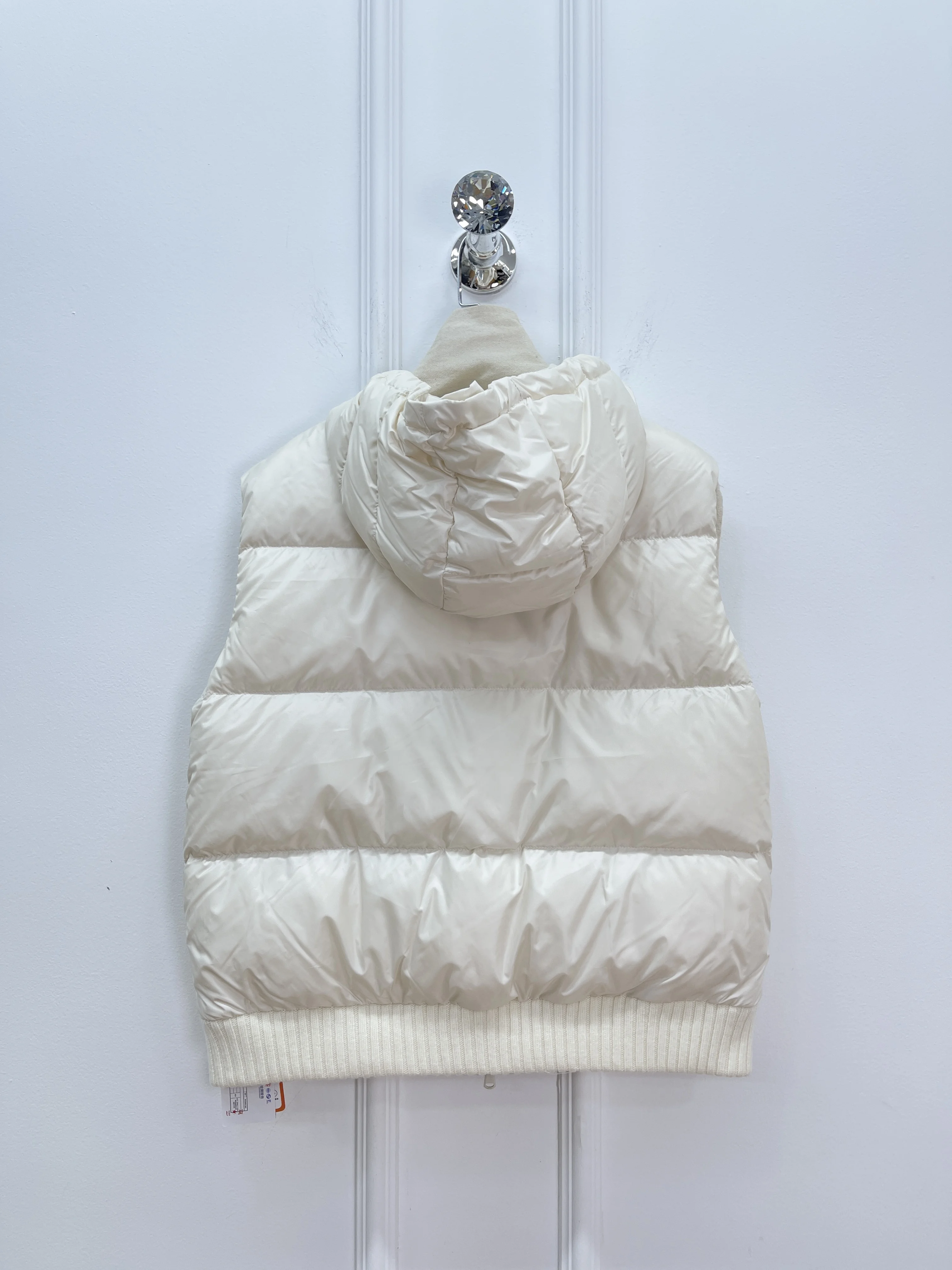 25-Herbst- und Winter-Daunenweste, modische Weste mit Reißverschluss und Kapuze, warme Weste für Damen aus Wolle