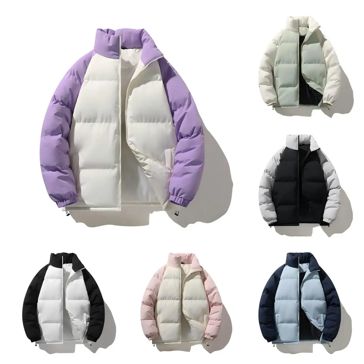 

Comfortble Men's Bread Clothes Fashion Street Collar Coat Casual Warm Coat Male And Female Couples Winter Casual Down Jackets