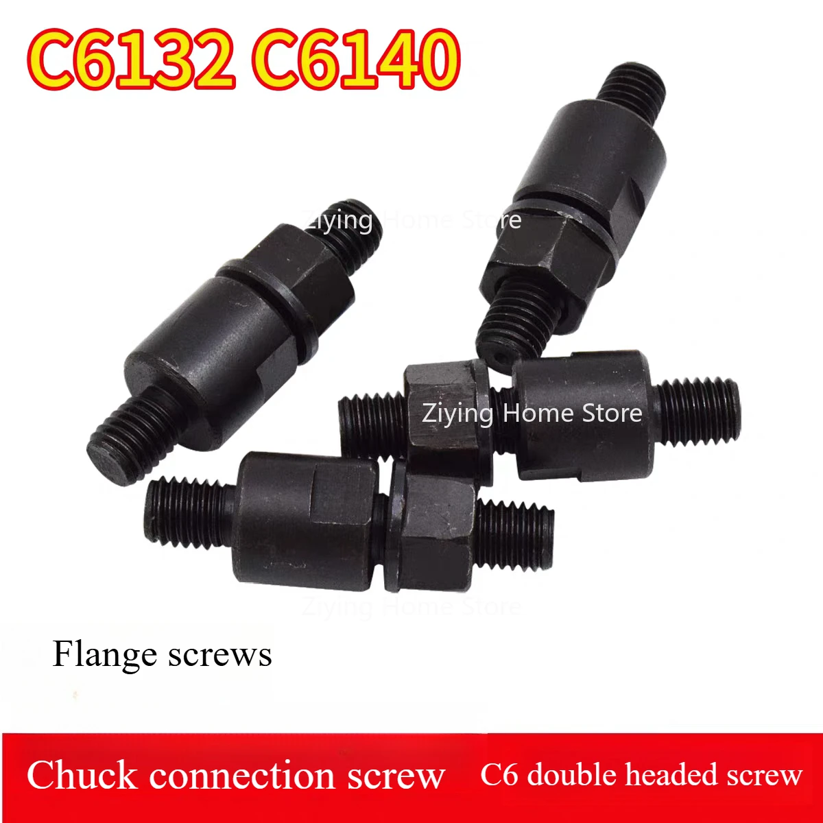 

Suitable for 4-Piece C-type Flange Three-jaw Chuck C6 Lathe Double-head Screw Nuts Connecting Over-disc Screws M12