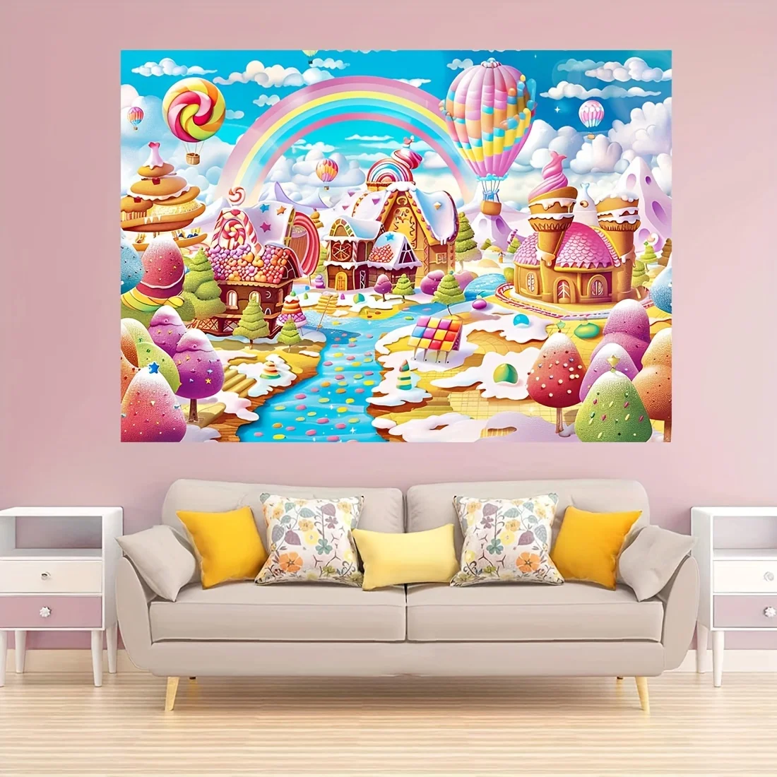 Candy Land Background Gingerbread Party Background Shower Birthday Decoration Photography Studio Props Supplies