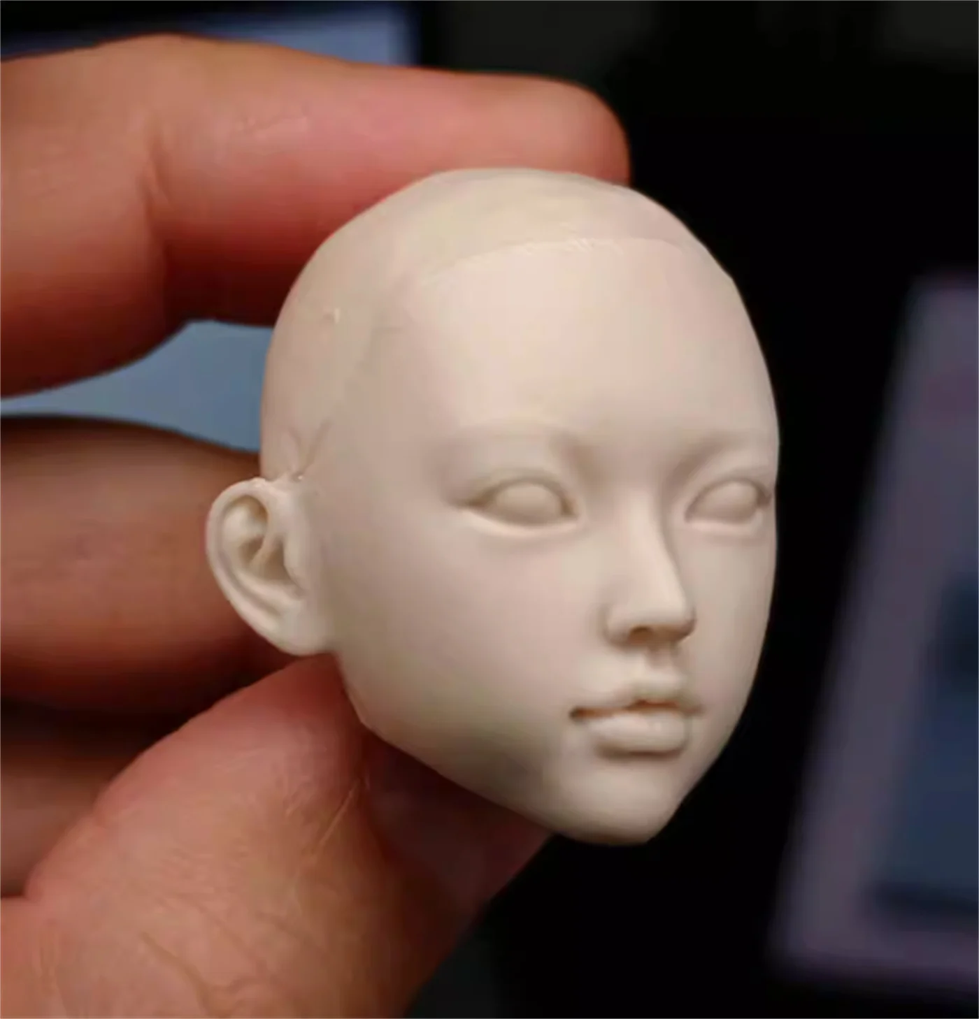 bald head Sculpture  Girl Little Loli Head Carving Asian Cute Beauty 1/6 Scale Action Figure  Body  Hobbies Toys