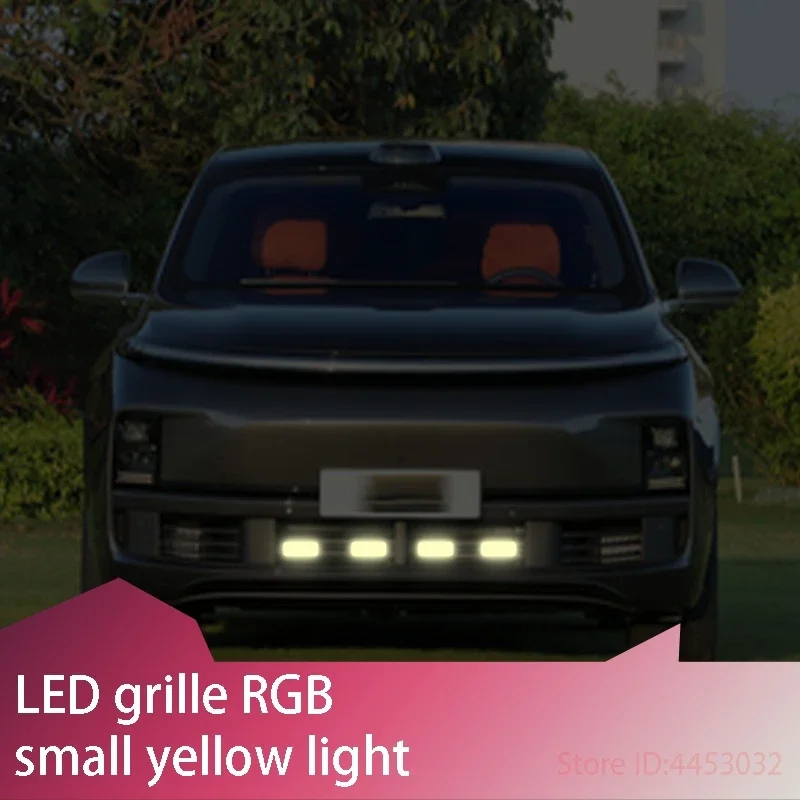 FOR Lixiang L6 L7 L8 L9 MEGA ONE Car Front LED Grille Light RGB Auto Flash Warning Safety Signal Lamps APP Control 12V 64 Colors