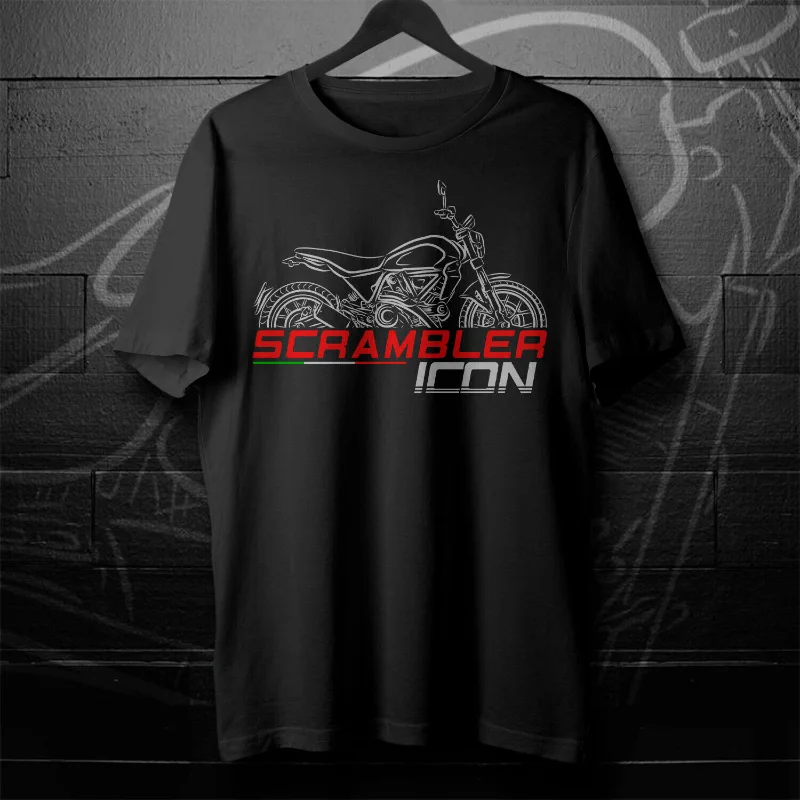 

2025 Man T Shirt Casual Scrambler Icon T shirt Motorcycle Graphic Summer Short Sleeves 100% Cotton S-3XL Cool Tee