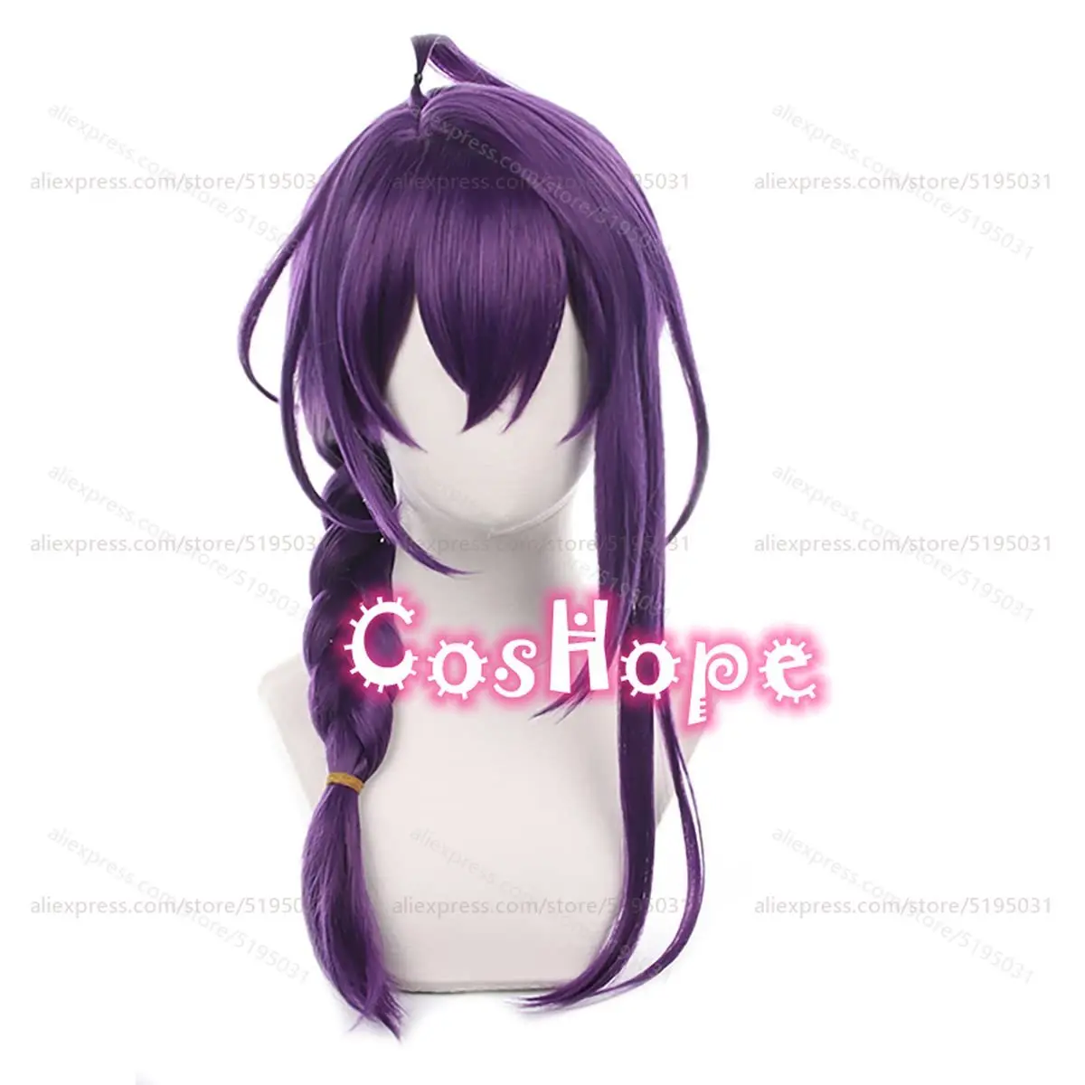 Ayase Mayoi Cosplay Wig Pre Braided 60cm Long Purple Wig Cosplay Anime Cosplay Wigs Heat Resistant Synthetic Wig Halloween