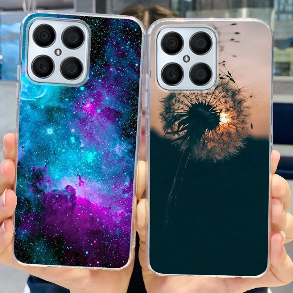 For Huawei X8 Case Fashion Flower Butterly Pattern Soft Silicone TPU Back Cover For Honor X8 4G TFY-LX1 TFY-LX2 TFY-LX3 HonorX8