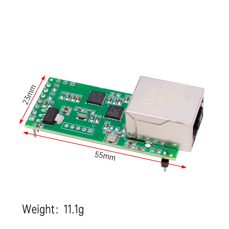 USR-TCP232-T2 小型シリアル イーサネット コンバータ モジュール シリアル UART TTL からイーサネット TCPIP モジュールへ DHCP および DNS XCW をサポート